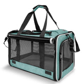 GAPZER transportín teal con dimensiones amplias para mascotas pequeñas y viajes