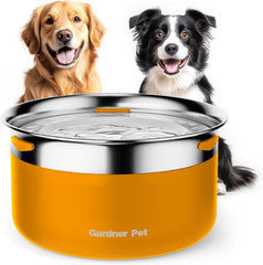 Gardner Pet cuenco agua para perros en acero inoxidable de 1 galón para hidratación prolongada