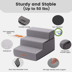 Escalera Gardner Pet con cubierta impermeable lavable para limpieza rápida