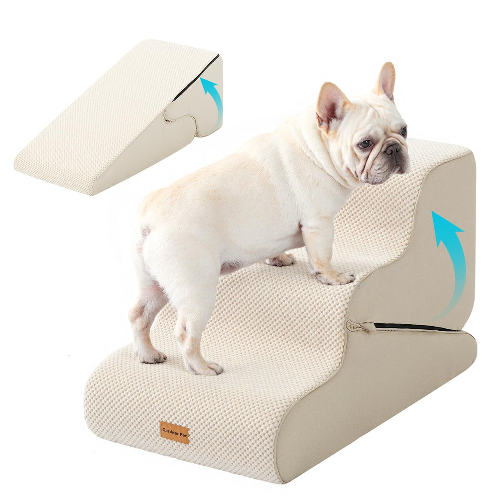 Gardner Pet escaleras para perros pequeños, tres pasos, acceso seguro a la cama