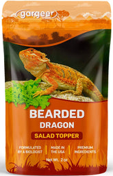 Gargeer envase de suplemento para dragón barbudo, práctico para nutrición diaria.