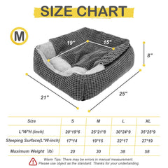 GASUR cama para perros con lados elevados, apoyo para cabeza y cuello.