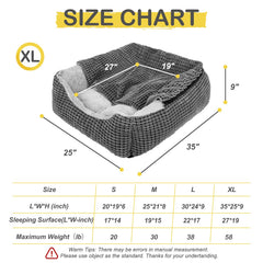 GASUR cama pequeña rectangular con capucha, rincón acogedor para mascotas pequeñas.