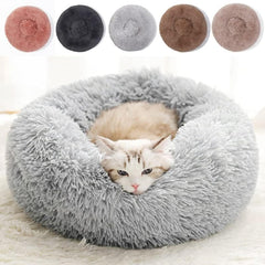 Cama para gatos genérica redonda de 20 pulgadas, lavable y acogedora para acurrucarse.