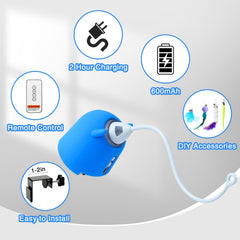 Generic: colgante azul con batería recargable para sesiones largas de juego.