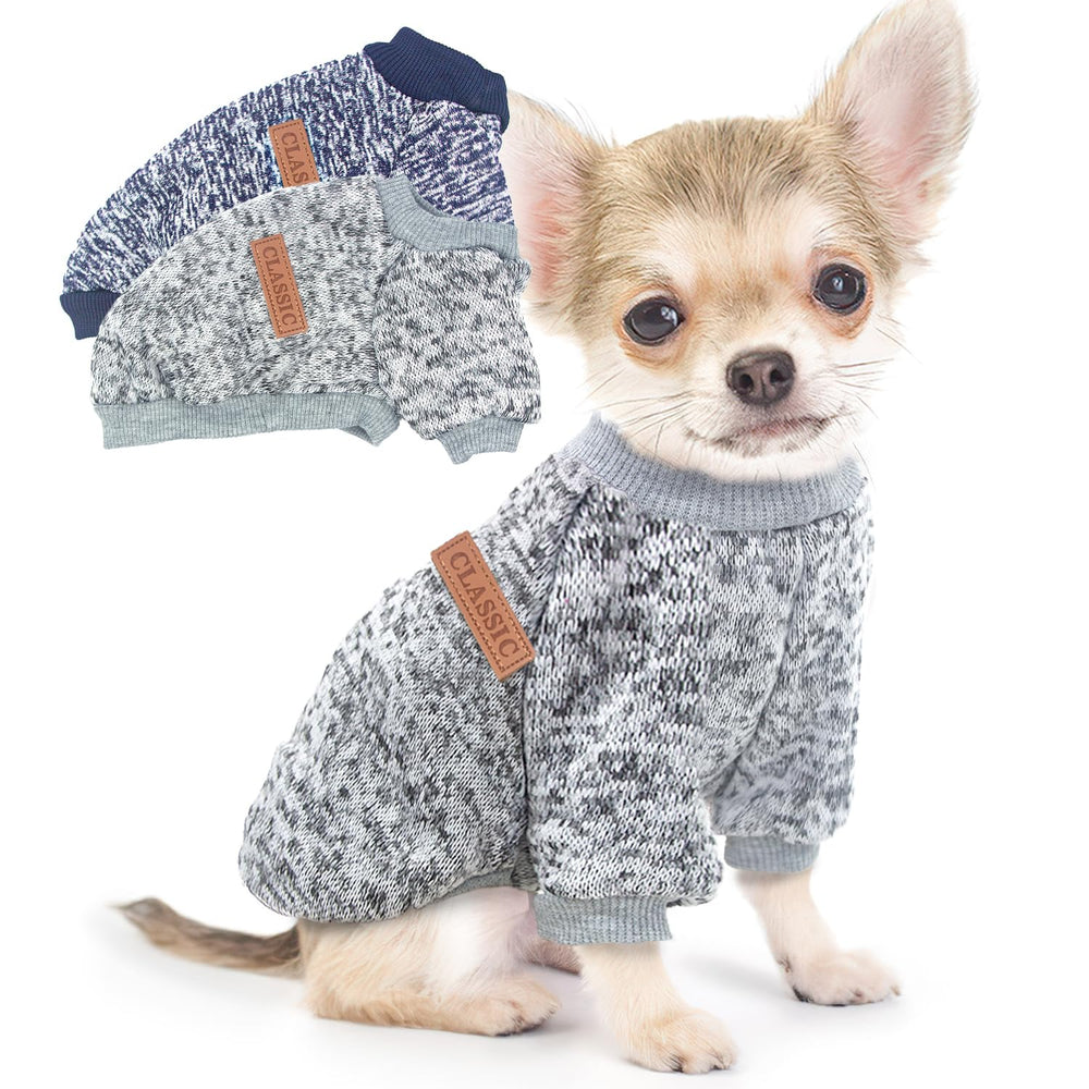 Generic suéter perro pequeño 2-pack frontal, ideal para paseos.