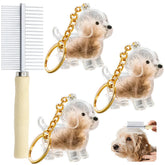 Generico llavero colector pelo perro con brocha para recoger pelo suavemente.