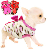 Sudadera genérico para perro con estampado leopardo en rosa, cálida y ligera.