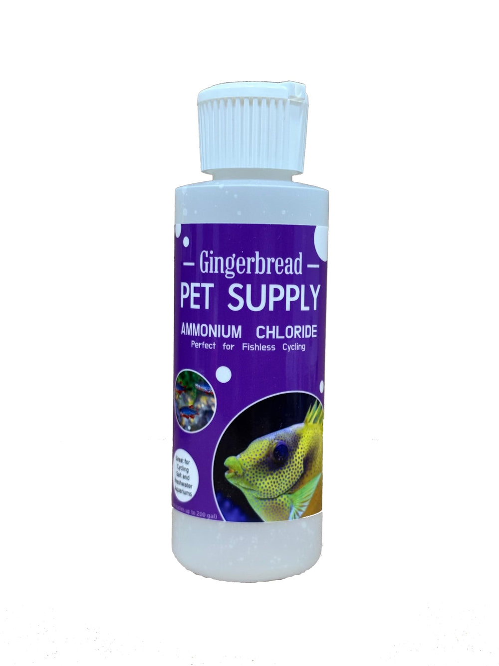 Gingerbread Pet Supply cloruro de amonio en bote 4 oz para iniciar el ciclado