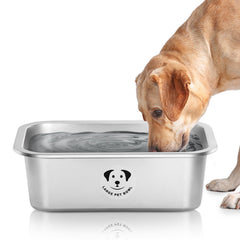 GIXSEGIE cuenco de acero inoxidable para perros grandes con borde pulido, duradero.