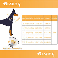 GLADOG cône ajustable et flexible, s’adapte à toutes les tailles de chien.