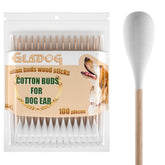 GLADOG palitos de algodón para perros con mango de madera y punta grande para seguridad