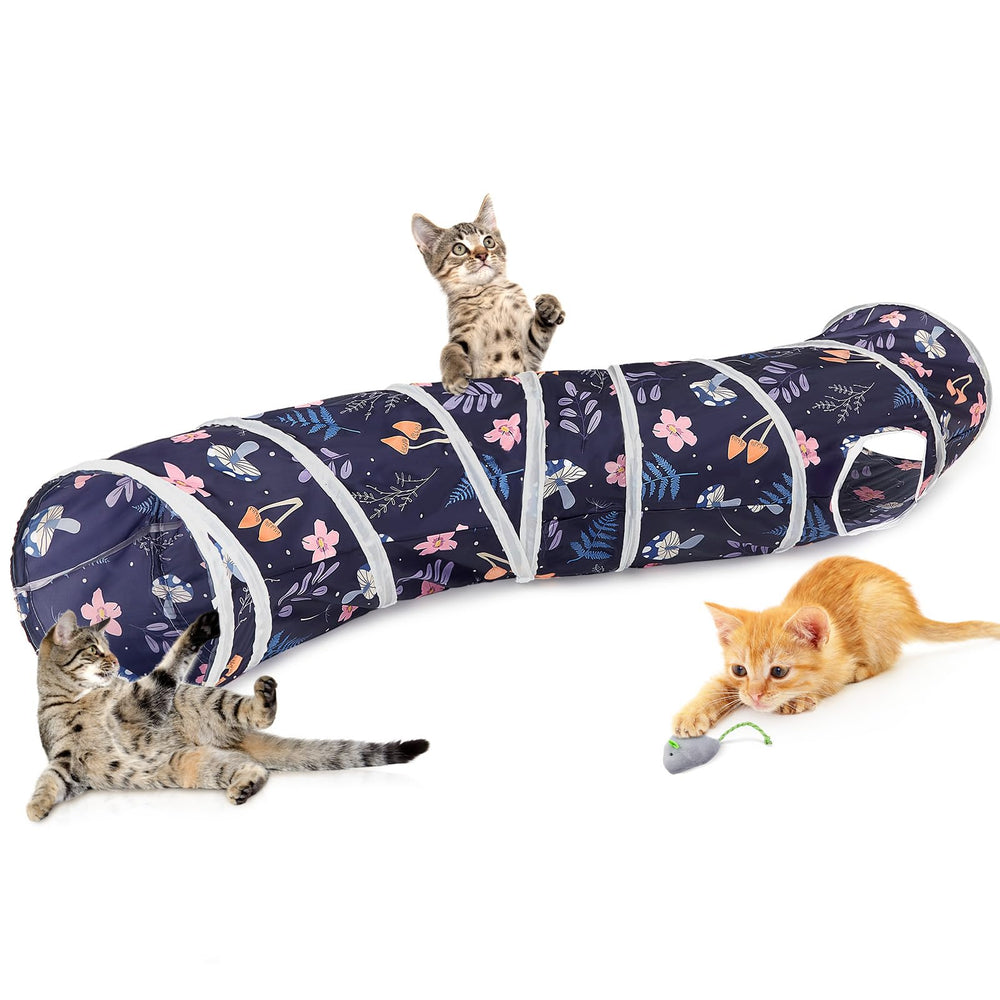Glittme Cat Tunnel en forma de S ofrece espacio para moverse con comodidad