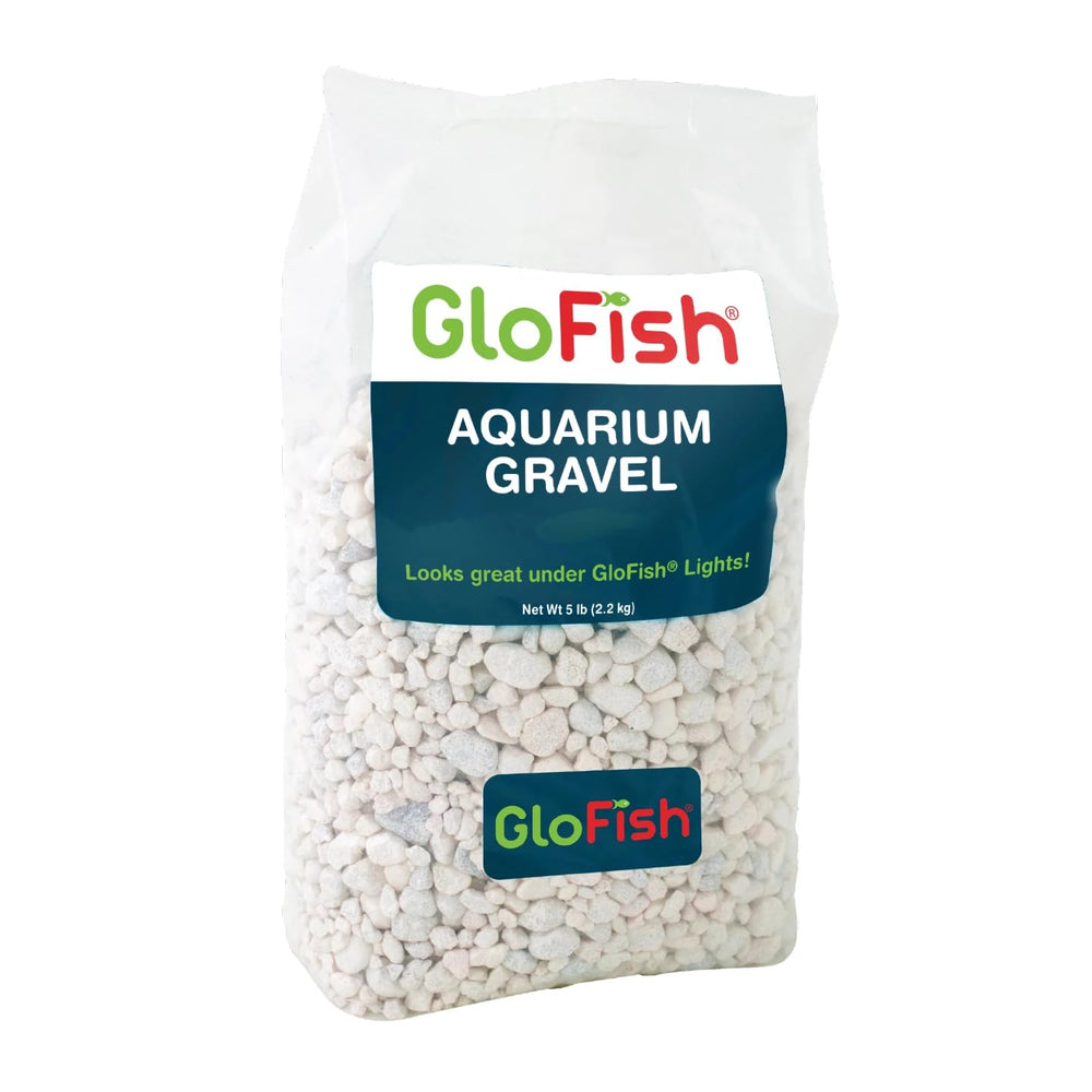 Grava GloFish blanca para acuario añade color vibrante y base estable