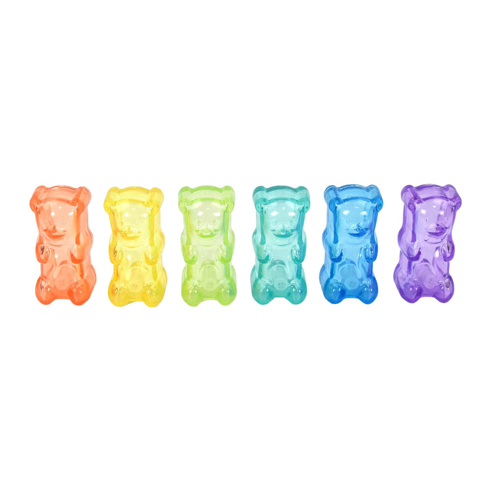 Gnawsome osito gomoso con chirrido en color azul, ideal para juegos de búsqueda.