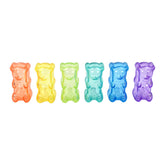 Gnawsome osito gomoso con chirrido en color azul, ideal para juegos de búsqueda.