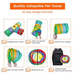 GNB PET túnel conejo arcoíris: diseño colorido para estimulación sensorial