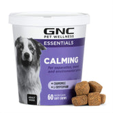 GNC Pets Essentials: botella de masticables suaves con sabor a tocino para perros calmantes