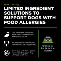 Go! Solutions Sensitivities ingredientes limitados para alergias caninas.