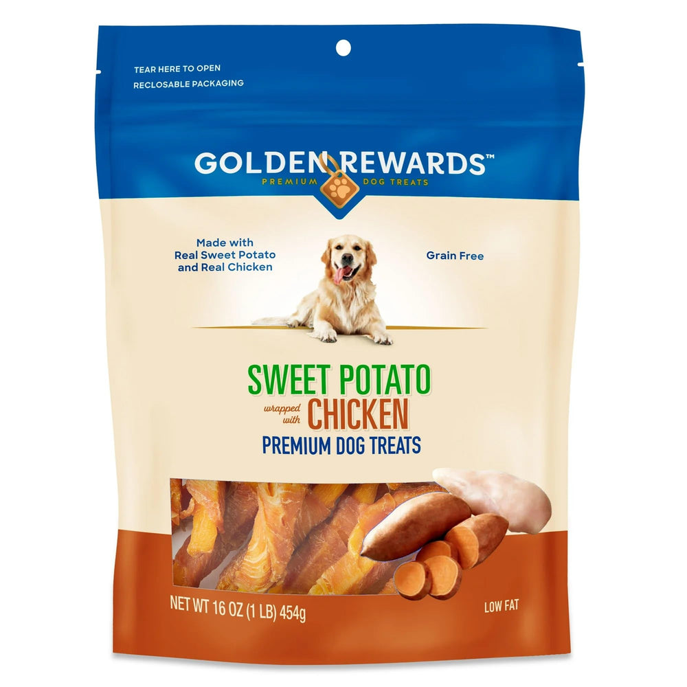 Golden Rewards recompensas para perro con pechuga de pollo y patata dulce, ideal para entrenamiento