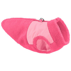 Chaleco Gooby sherpa con cremallera rosa intenso, ofrece abrigo seguro para paseos.