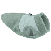 Gooby Sherpa Vest verde frente, calor suave para paseos de invierno