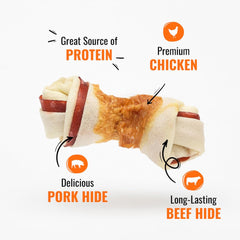 Good 'N' Fun huesos triple sabor envueltos en pollo para perros activos