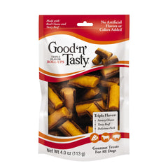 Good ‘N’ Tasty Roll-Ups sabor queso, snack sabroso para perros.