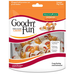 GoodNFun piel cruda envuelta en pollo, para masticación prolongada.