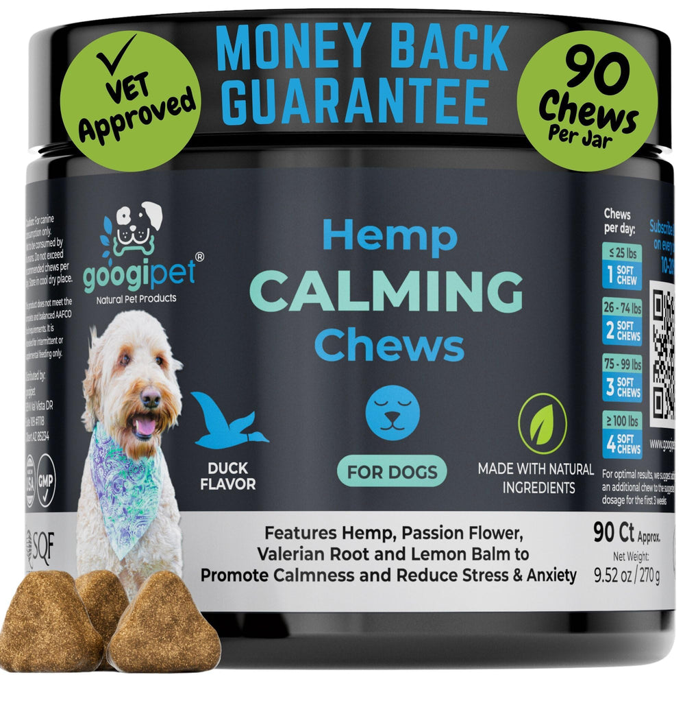 GOOGIPET Calming Chews empaque práctico para perros ansiosos