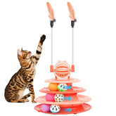 Goosheep Juguete Interactivo para Gatos: carrusel de 4 niveles estimula la actividad