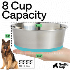 Tazón Gorilla Grip apto para lavavajillas, limpieza sencilla.