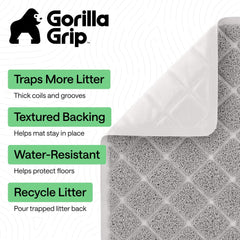 Gorilla Grip Alfombra para caja de arena con ranuras profundas para contener la arena