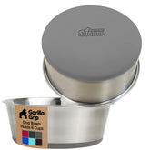 Cuenco Gorilla Grip de acero 304 para comida y agua de mascotas, duradero.