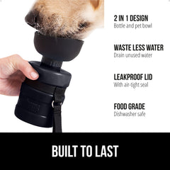 GORILLA GRIP dispensador portátil con cuenco desplegable para hidratar durante caminatas