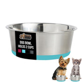 Gorilla Grip tazón para perros de 2 tazas en turquesa para comida y agua