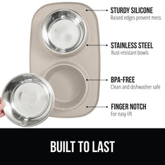GORILLA GRIP tazones de acero inoxidable duraderos y fáciles de limpiar tras cada comida
