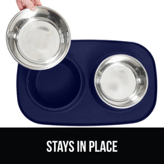 Gorilla Grip cuencos acero inoxidable 4 tazas para porciones grandes