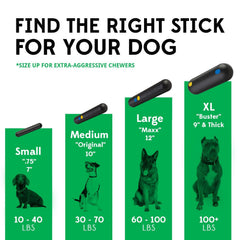 Goughnuts bastón-diámetro-1-75, adecuado para perros de 30-70 libras para masticación controlada.