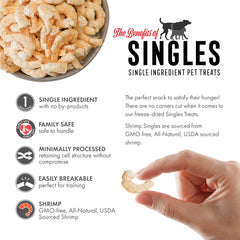 Ingrediente único gambas premium de Grandma Lucy's para snacks simples
