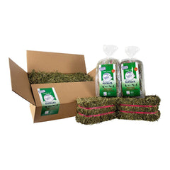 Grandpa's Best heno de alfalfa sin químicos, envasado a mano para consumo seguro
