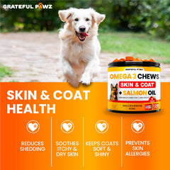 Grateful Pawz piel sana para perros, ayuda a la hidratación y confort.