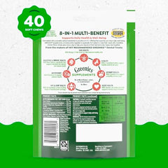 Greenies 8in-1 dog supplements pouch showing 40-count packaging.