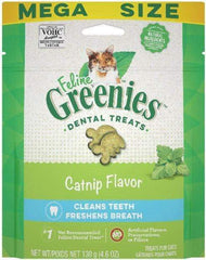 Greenies bocados dentales para gatos con sabor catnip, ayudan a mantener el aliento y dientes sanos.