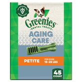 Greenies dentales para perros, paquete de 27 oz con 45 golosinas para cuidado oral.