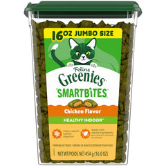 Greenies Feline Smartbites en bote 16 oz para premio diario.