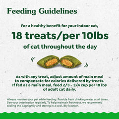 Greenies Feline Smartbites: etiqueta nutricional que destaca ingredientes naturales y vitaminas.