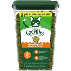 Greenies Gatos, empaque 21oz, facilita la entrega diaria del snack dental.