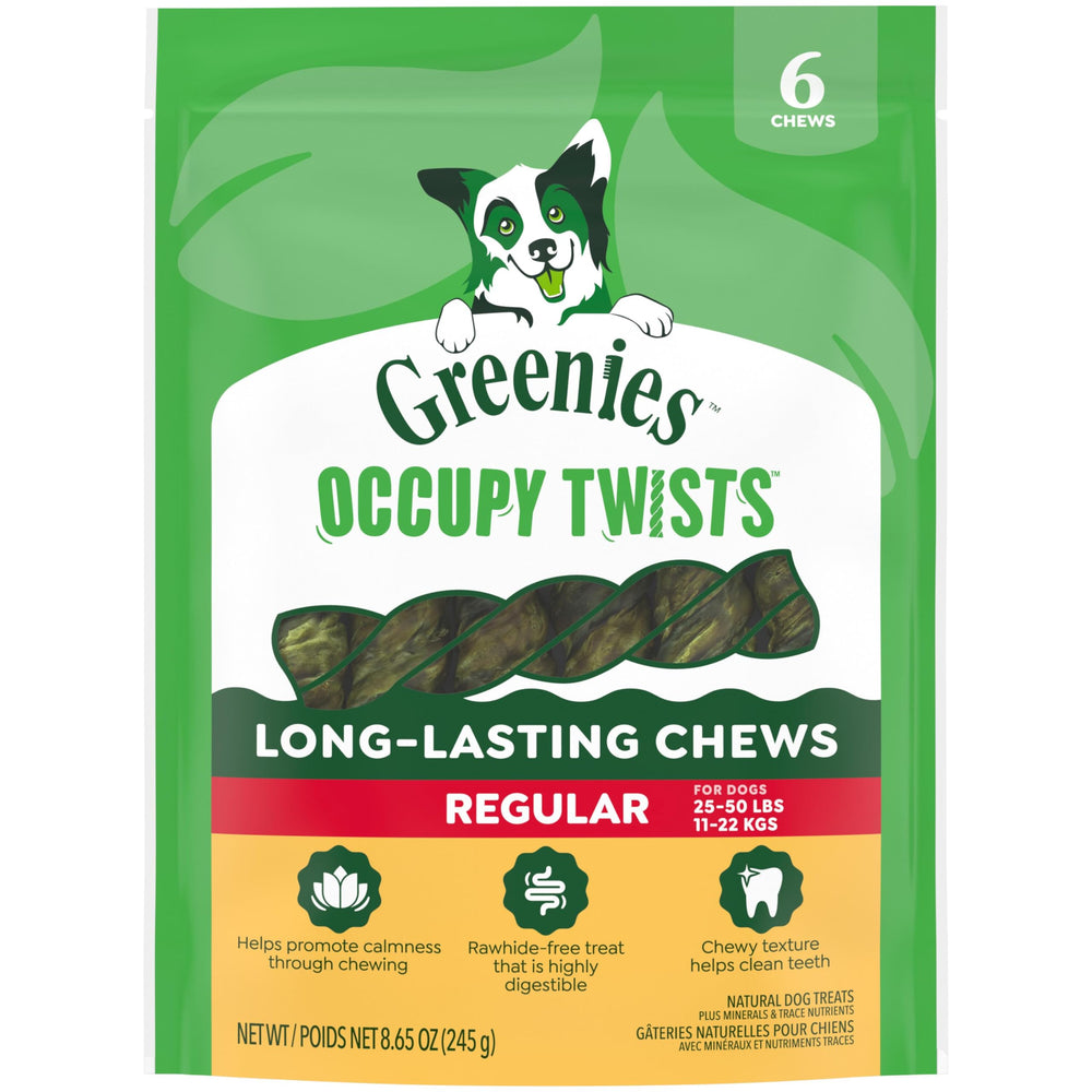 Greenies Occupy Twists, paquete seis unidades, recompensa masticable para perros