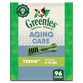 Greenies Cuidado Dental Adulto en paquete de 96 premios para mantener dientes limpios.